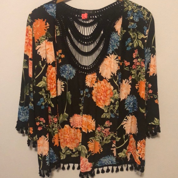 Floral printed vintage style kimono - Picture 2 of 2